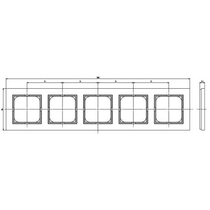 Ospel - Skleněný rámeček pětinásobný SONATA matná černá