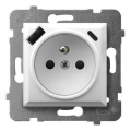 Ospel - Zásuvka domovní bez rámečku 230V + 1xUSB-A + 1xUSB-C ARIA bílá