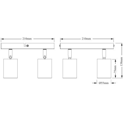 Osram - Bodové svítidlo ELEMENTAL 4xGU10/6W/230V