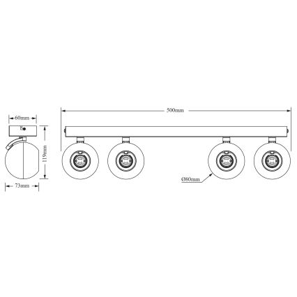 Osram - Bodové svítidlo SPOT SPHERAL 4xGU10/6W/230V bílá