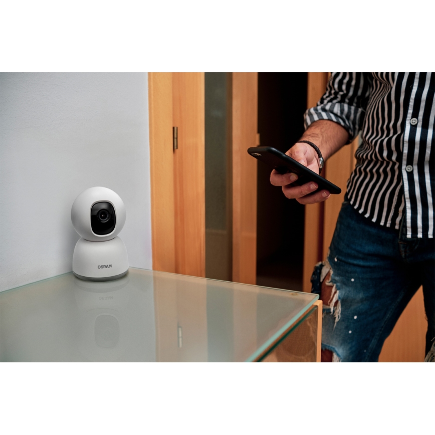 Osram - Chytrá vnitřní kamera 360° se senzorem 2K SMART+ 230V Wi-Fi