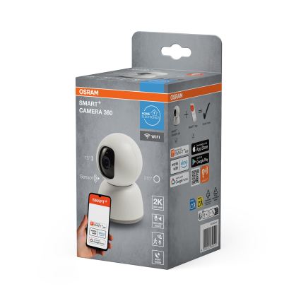 Osram - Chytrá vnitřní kamera 360° se senzorem 2K SMART+ 230V Wi-Fi