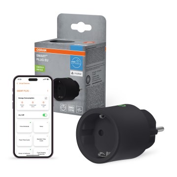 Osram - Chytrá zásuvka SMART+ MATTER SCHUKO 2300W/230V/10A Wi-Fi černá
