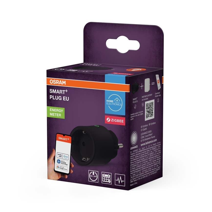 Osram - Chytrá zásuvka SMART+ SCHUKO 2300W/230V/10A černá