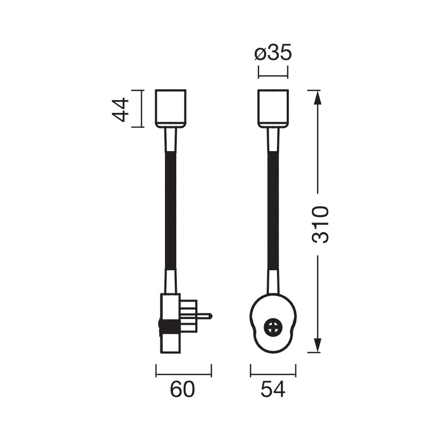 Osram - Flexibilní nástěnná lampa PLUG TUBE FLEX 1xGU10/5W/230V bílá