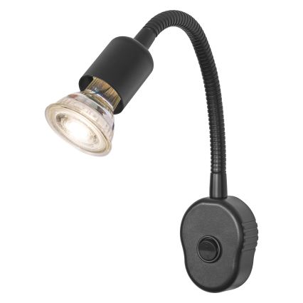 Osram - Flexibilní nástěnná lampa PLUG TUBE FLEX 1xGU10/5W/230V černá