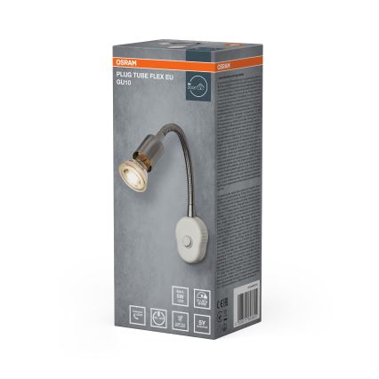 Osram - Flexibilní nástěnná lampa PLUG TUBE FLEX 1xGU10/5W/230V matný chrom/bílá