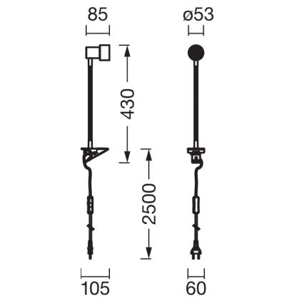 Osram - Lampa s klipem CLIP STEP FLEX 1xGU10/5W/230V černá