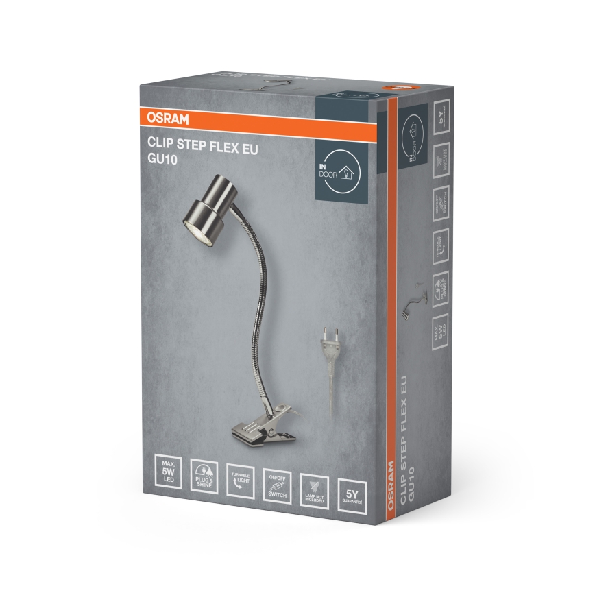 Osram - Lampa s klipem CLIP STEP FLEX 1xGU10/5W/230V matný chrom