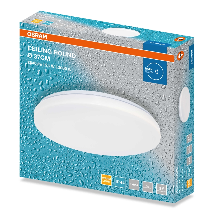 Osram - LED Koupelnové stropní svítidlo CEILING ROUND LED/24W/230V 3000K pr. 37 cm IP44 bílá