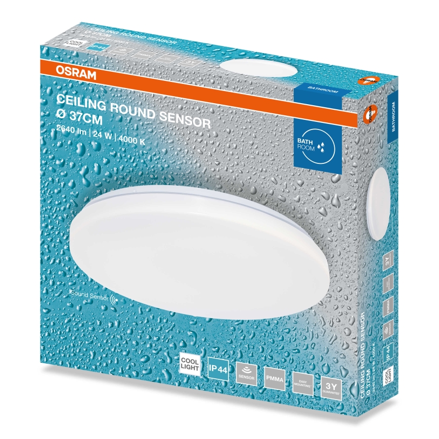 Osram - LED Koupelnové stropní svítidlo se senzorem soumraku CEILING ROUND LED/24W/230V 4000K pr. 37 cm IP44 bílá
