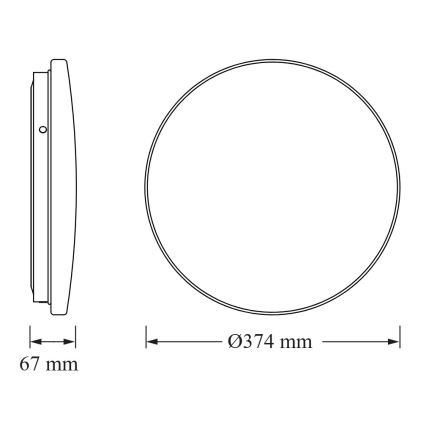 Osram - LED Koupelnové stropní svítidlo se senzorem soumraku CEILING ROUND LED/24W/230V 4000K pr. 37 cm IP44 bílá