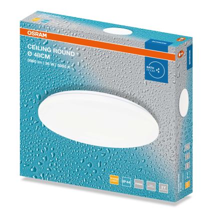 Osram - LED Koupelnové stropní svítidlo CEILING ROUND LED/36W/230V 3000K pr. 48 cm IP44 bílá