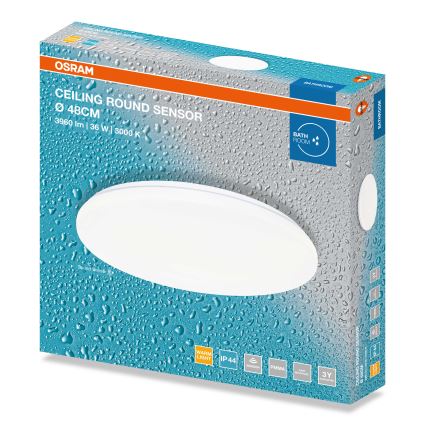 Osram - LED Koupelnové stropní svítidlo se senzorem soumraku CEILING ROUND LED/36W/230V 3000K pr. 48 cm IP44 bílá