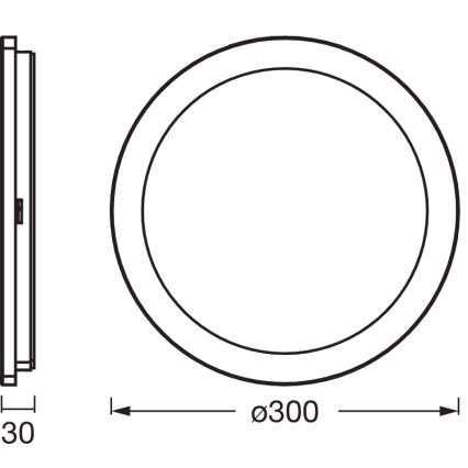 Osram - LED Koupelnové stropní svítidlo ORBIS DISC LED/22W/230V 3000/4000K pr. 30 cm IP44 hnědá