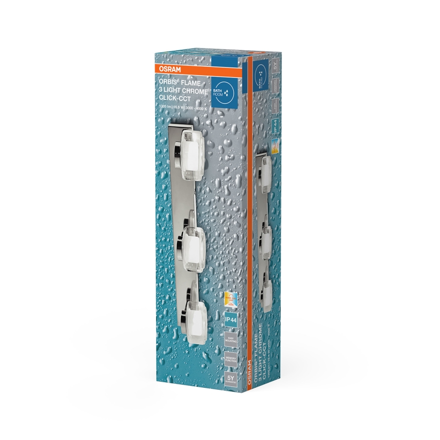 Osram - LED Koupelnové nástěnné svítidlo ORBIS FLAME 3xLED/5,5W/230V 3000/4000K IP44 lesklý chrom