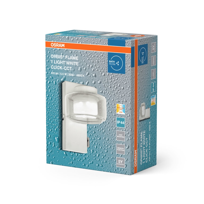 Osram - LED Koupelnové nástěnné svítidlo ORBIS FLAME LED/5,5W/230V 3000/4000K IP44 bílá