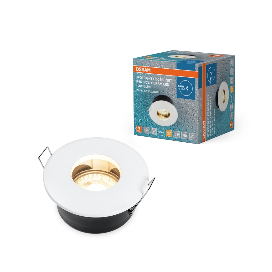 Osram - LED Koupelnové podhledové svítidlo SPOT 1xGU10/4,3W/230V 2700K CRI 90 pr. 8,5 cm IP65 bílá