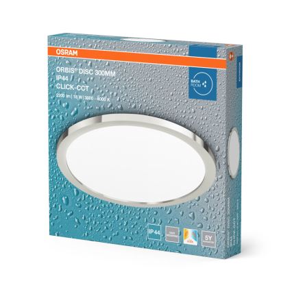 Osram - LED Koupelnové stropní svítidlo DISC LED/18W/230V 3000/4000K pr. 30 cm IP44 stříbrná