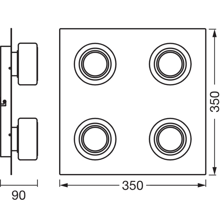 Osram - LED Koupelnové stropní svítidlo ORBIS FLAME 4xLED/5,5W/230V 3000/4000K IP44 bílá