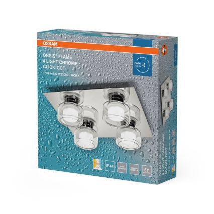 Osram - LED Koupelnové stropní svítidlo ORBIS FLAME 4xLED/5,5W/230V 3000/4000K IP44 lesklý chrom