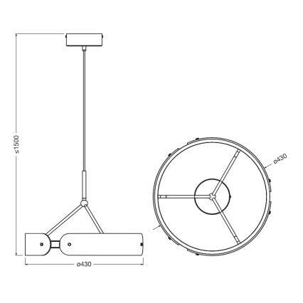 Osram - LED Lustr na lanku DECOR CURVE LED/33W/230V šedá