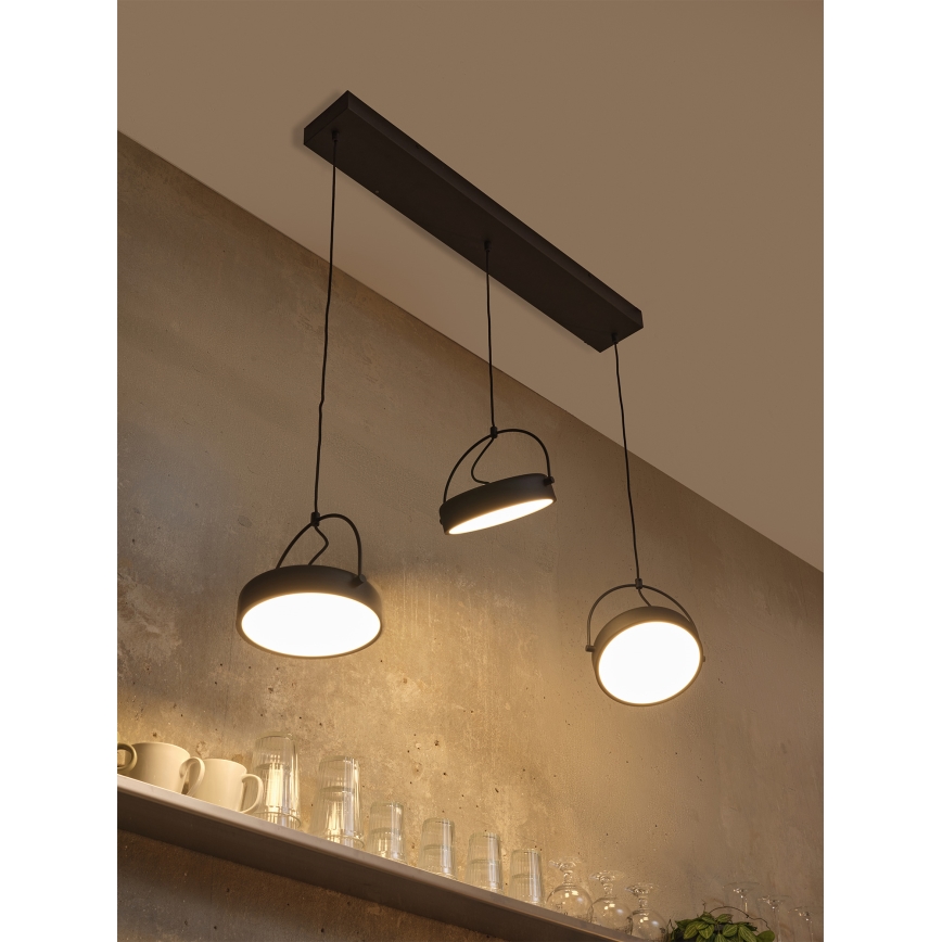 Osram - LED Lustr na lanku DECOR PUCK 3xLED/12W/230V CRI 90 černá