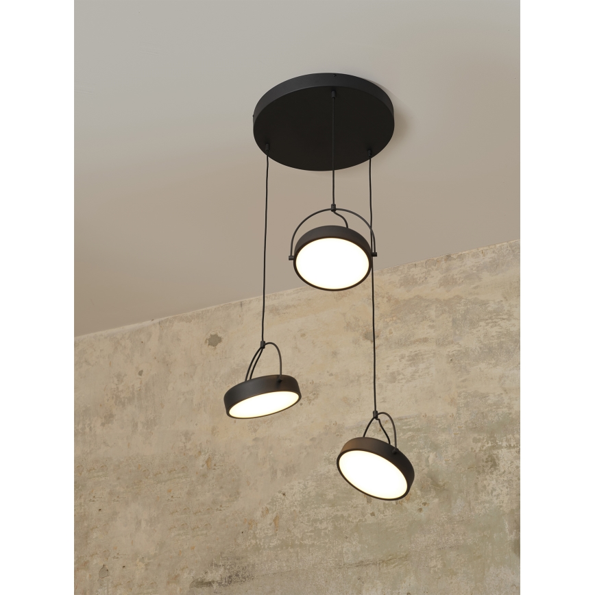 Osram - LED Lustr na lanku DECOR PUCK 3xLED/12W/230V CRI 90 černá