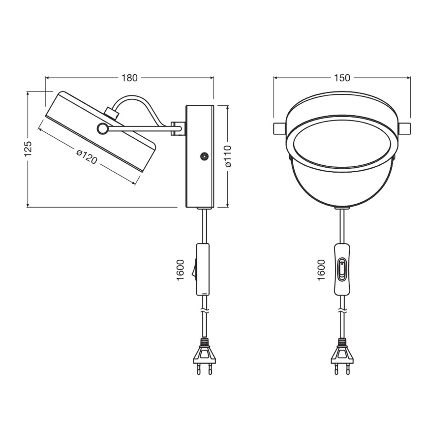 Osram - LED Nástěnné svítidlo DECOR PUCK LED/11W/230V černá