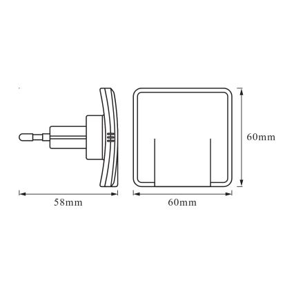 Osram - LED Noční světlo se senzorem LUNETTA LED/0,3W/230V bílá