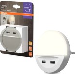 Osram - LED Noční svítidlo do zásuvky se senzorem LUNETTA 2xUSB LED/13W/230V