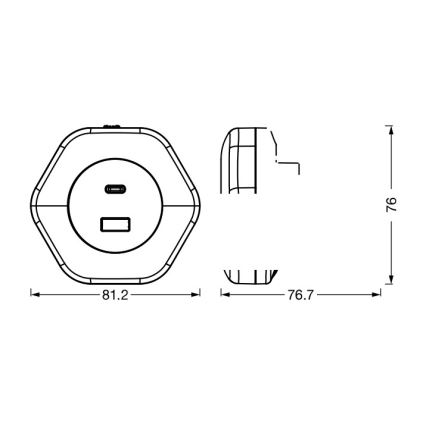 Osram - LED Orientační svítidlo do zásuvky s USB LUNETTA LED/15W/230V bílá