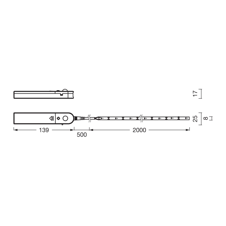 Osram - LED Pásek se senzorem pohybu FLEX 2m LED/3,6W/4xAA