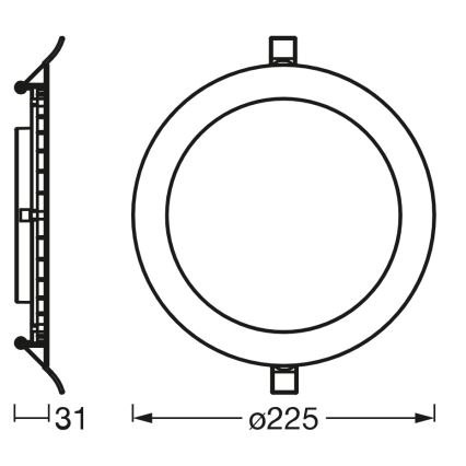 Osram - LED Podhledové svítidlo SLIM LED/22W/230V 6500K
