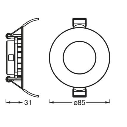 Osram - LED Podhledové svítidlo SLIM LED/4,5W/230V 6500K