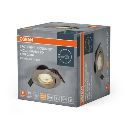 Osram - LED Podhledové svítidlo SPOT 1xGU10/4,3W/230V 2700K CRI 90 matný chrom
