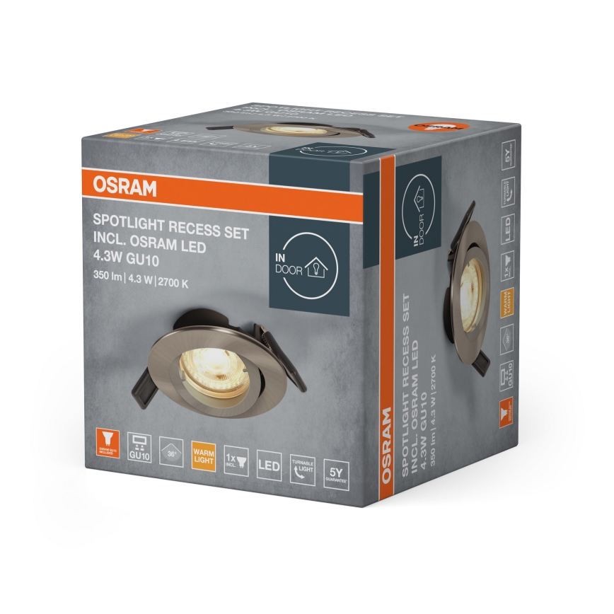 Osram - LED Podhledové svítidlo SPOT 1xGU10/4,3W/230V 2700K CRI 90 matný chrom