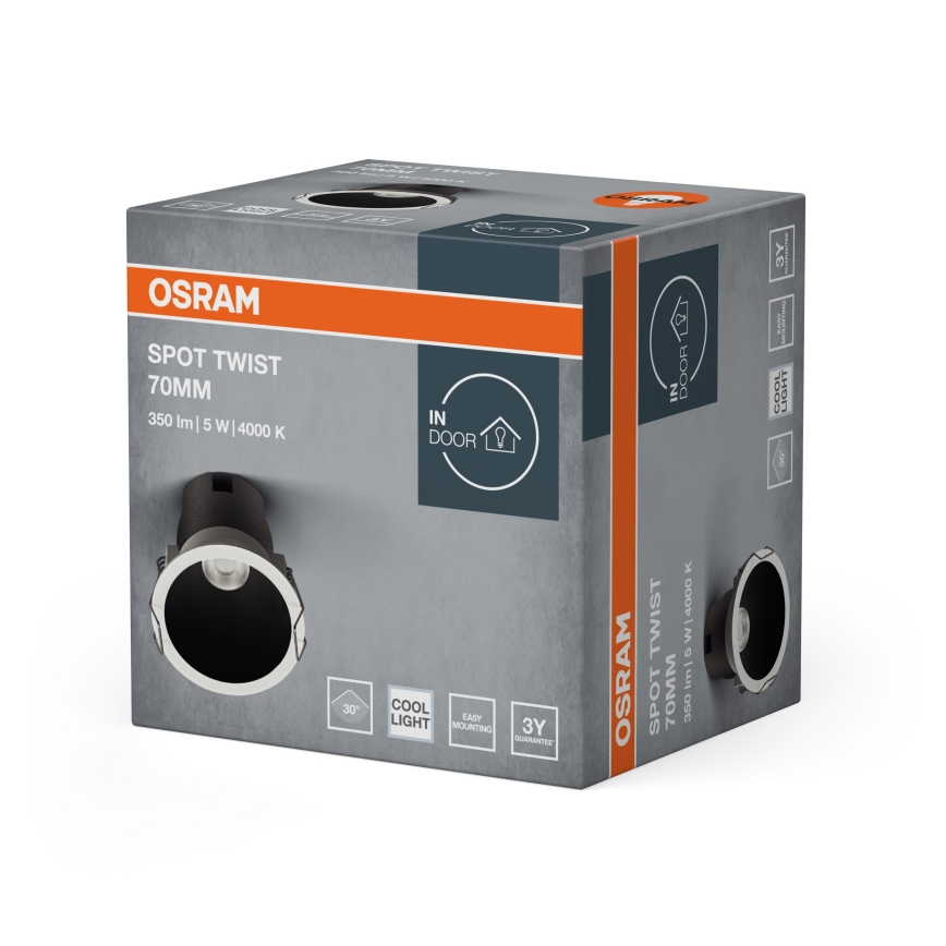 Osram - LED Podhledové svítidlo SPOT TWIST LED/5W/230V 4000K pr. 7 cm bílá/černá