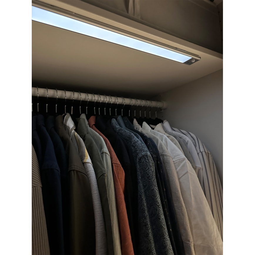 Osram - LED Podlinkové svítidlo se senzorem pohybu a soumraku LINEAR LED/4W/3,7V 1500 mAh 3000/4000/6500K 60 cm šedá