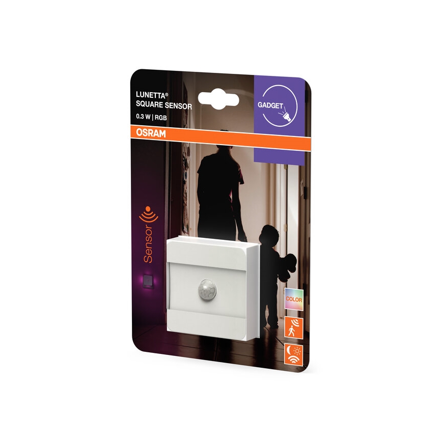 Osram - LED RGB Orientační svítidlo do zásuvky se senzorem LUNETTA LED/0,3W/230V