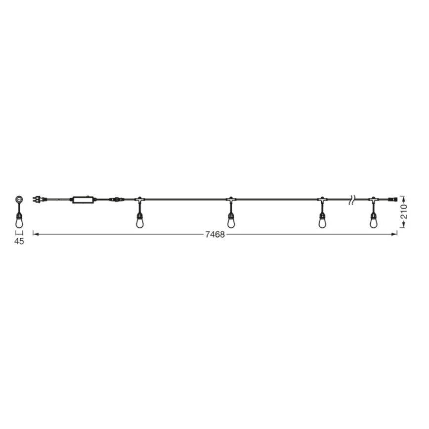 Osram - LED RGB Stmívatelný venkovní řetěz SMART+ STRING 12xLED/230V 7,47m IP44 Wi-Fi