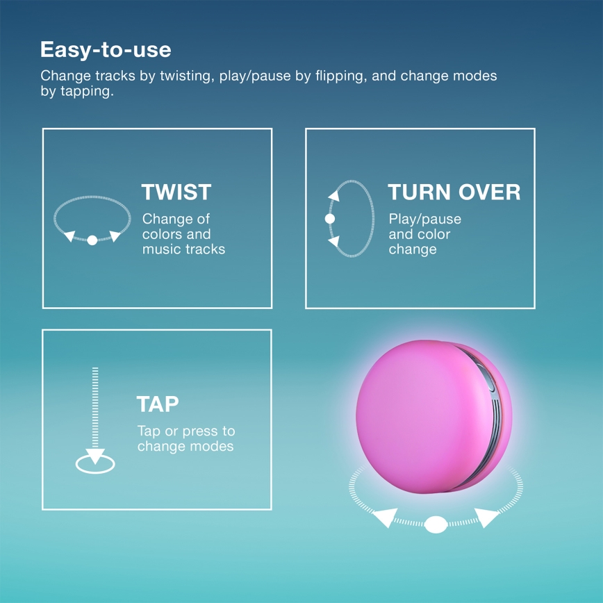 Osram - LED RGB Stmívatelný reproduktor SMART+ MACARON LED/1,75W/3,7V 450 mAh žlutá