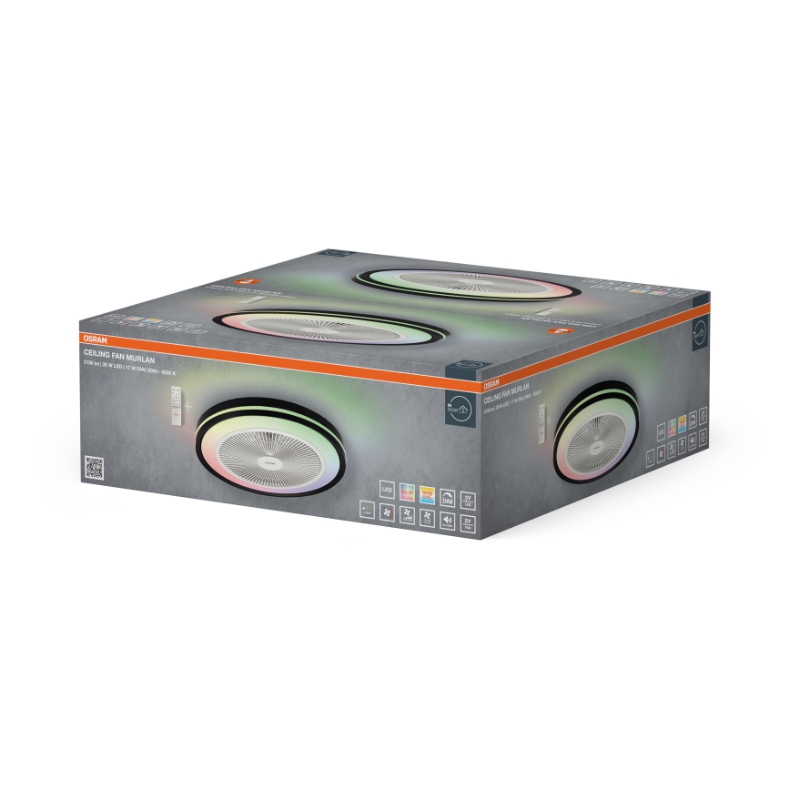 Osram - LED Stmívatelné stropní svítidlo s ventilátorem MURLAN LED/26W/230V 3000-6500K + dálkové ovládání