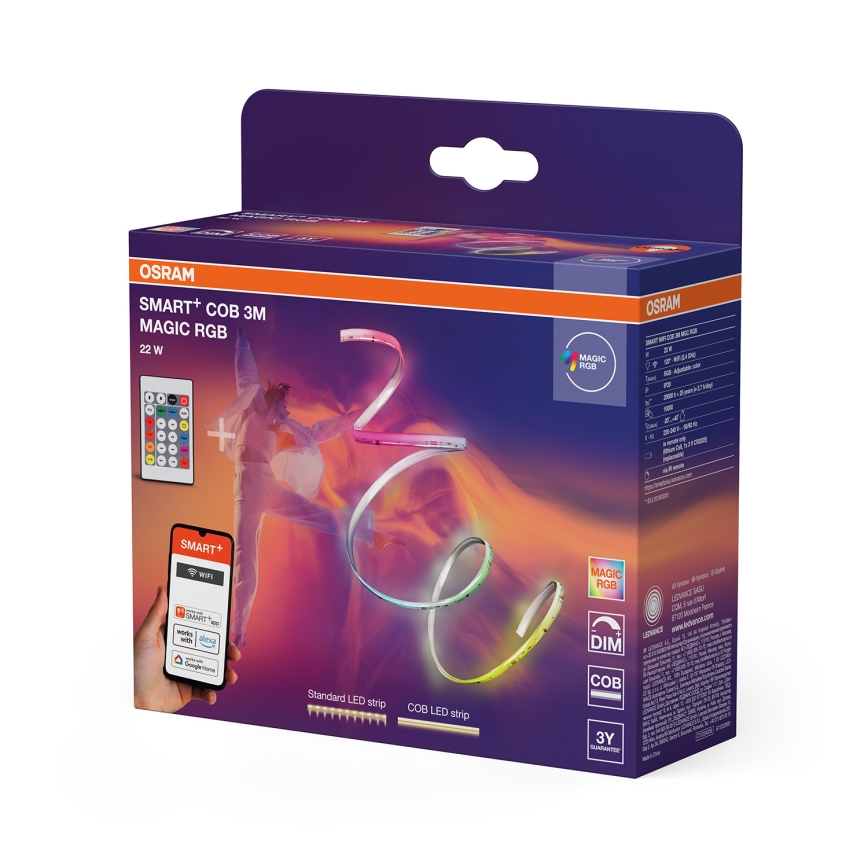 Osram - LED RGB Stmívatelný pásek SMART+ MAGIC 3m LED/22W/230V Wi-Fi + dálkové ovládání