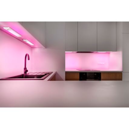 Osram - LED RGBW Stmívatelné podlinkové svítidlo se senzorem pohybu LINEAR EDGE LED/4W/230V 30 cm bílá + dálkové ovládání