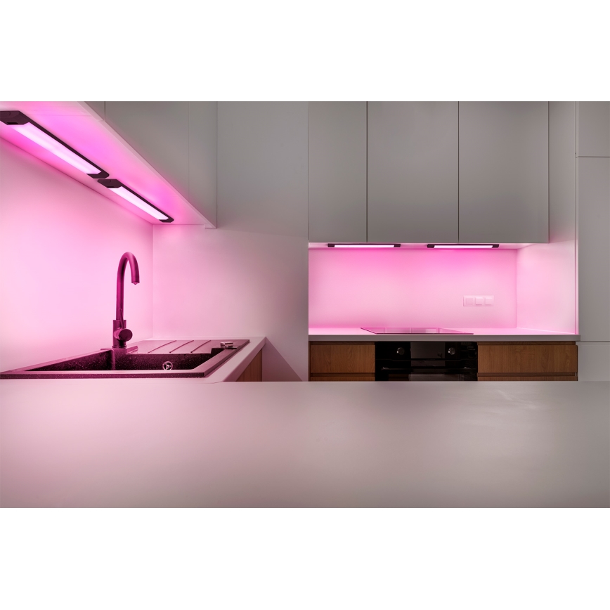 Osram - LED RGBW Stmívatelné podlinkové svítidlo se senzorem pohybu LINEAR EDGE LED/8W/230V 50 cm černá + dálkové ovládání
