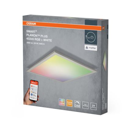 Osram - LED RGBW Stmívatelné stropní svítidlo SMART+ PLANON LED/28W/230V 45x45 cm Wi-Fi