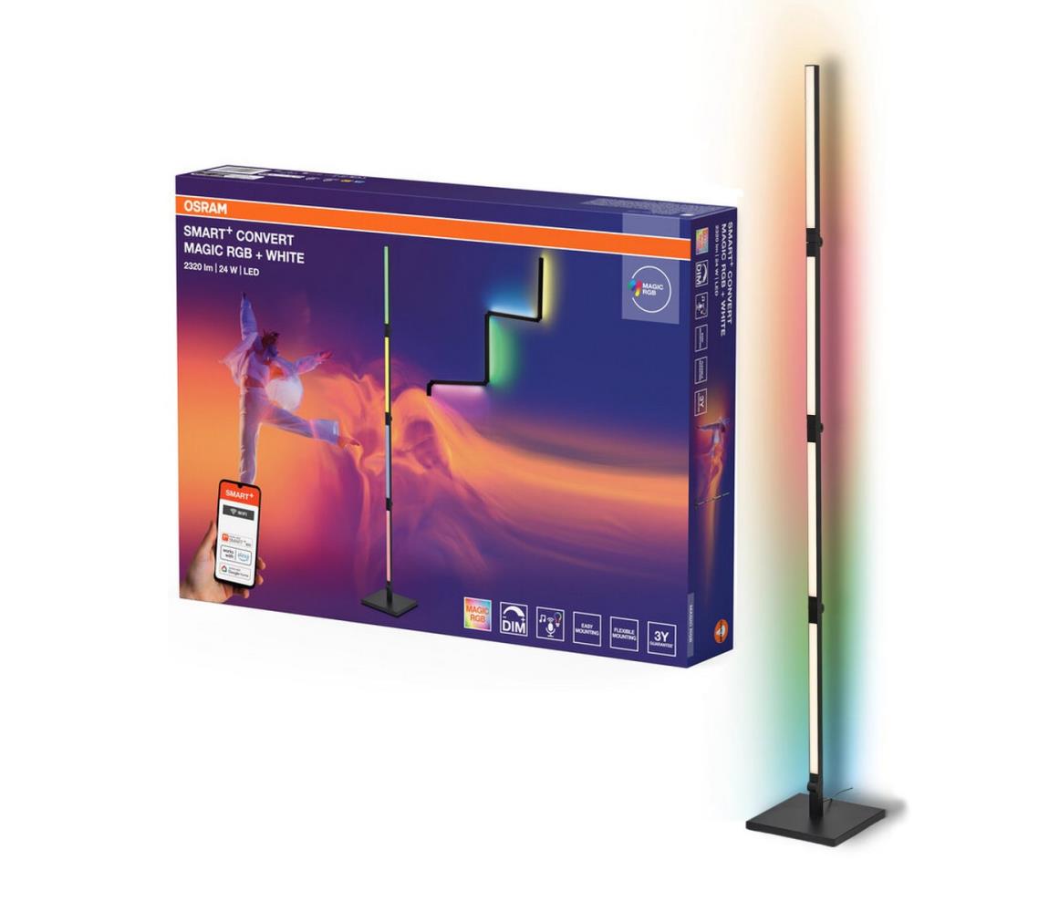 Osram- LED RGBW Stmívatelná stojací lampa 2v1 SMART+ MAGIC LED/24W/230V Wi-Fi 4099854471698 Černá