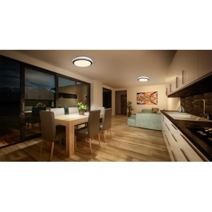 Osram - LED RGBW Stmívatelné stropní svítidlo SMART+ MAGIC LED/38W/230V pr. 49 cm černá 2700-6500K Wi-Fi