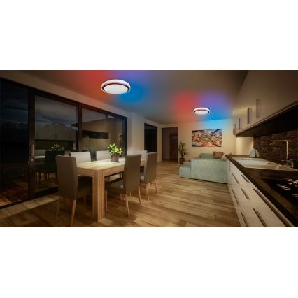 Osram - LED RGBW Stmívatelné stropní svítidlo SMART+ MAGIC LED/38W/230V pr. 49 cm černá 2700-6500K Wi-Fi